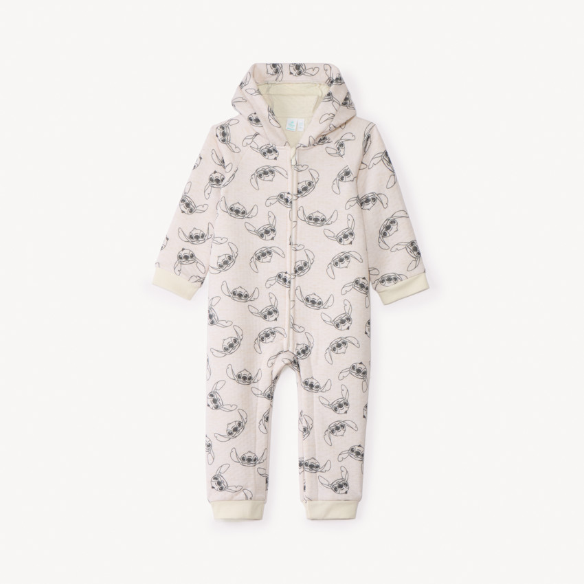 Combinaison longue à capuche imprimée Stitch Disney pour bébé garçon  