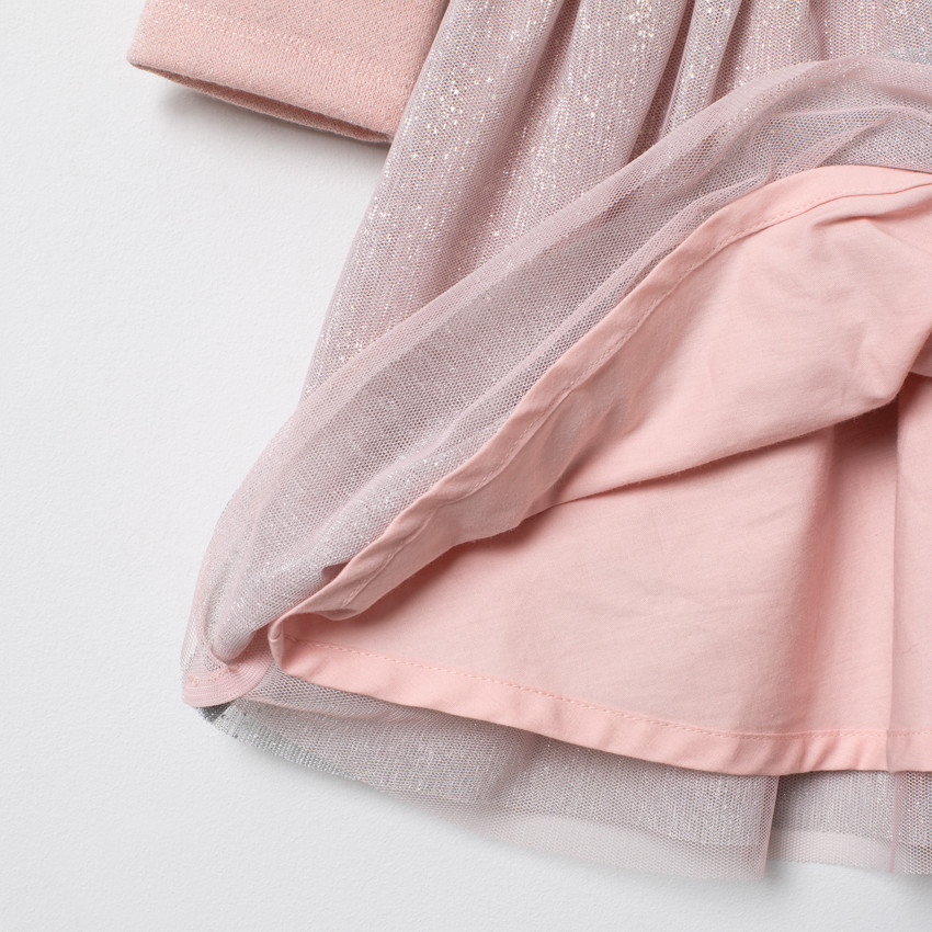 Μακρυμάνικο φόρεμα με φαντεζί τούλι  Additional Μακρυμάνικο φόρεμα με φαντεζί τούλι