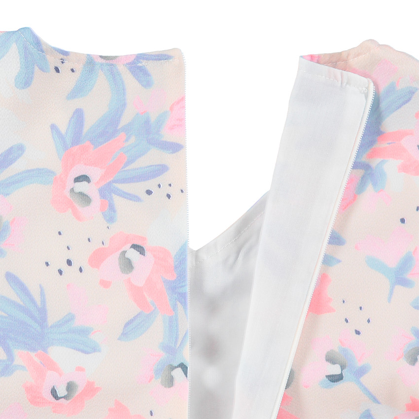 Παιδικά - Αμάνικο φόρεμα με λουλούδια και βολάν  