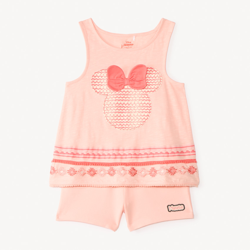 Σετ 2 τεμαχίων - αμάνικο μπλουζάκι + σορτσάκι Minnie Disney για κορίτσι 