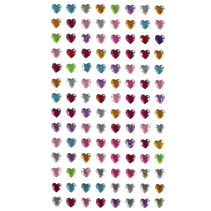Lot de 112 boucles d'oreilles stickers cœurs pour fille 
