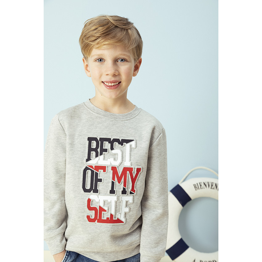 Φούτερ από φανέλα με φράση μπροστά σε κολεγιακό στυλ  Additional Φούτερ από φανέλα με φράση μπροστά σε κολεγιακό στυλ