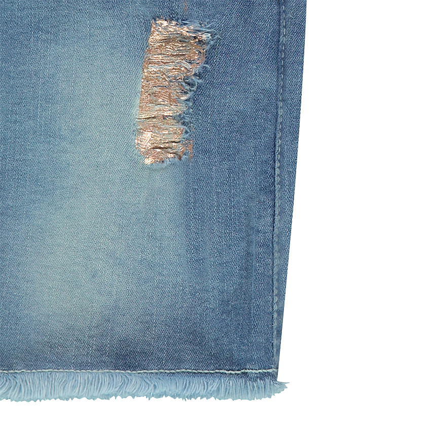 Τζιν φόρεμα με σκισίματα από χρυσαφί φύλλο  Additional Τζιν φόρεμα με σκισίματα από χρυσαφί φύλλο