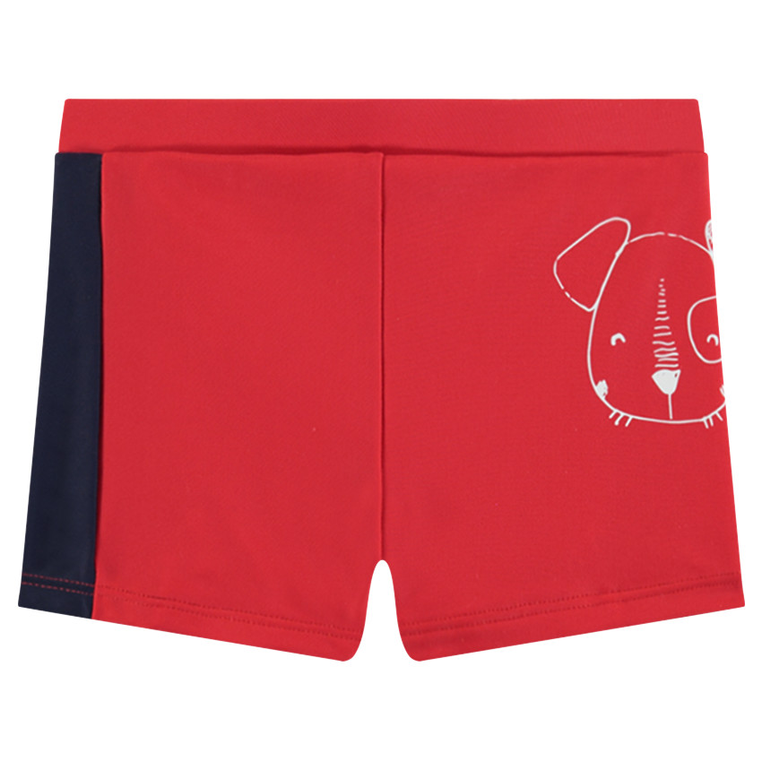 Δίχρωμο μαγιό-σορτσάκι με στάμπα σκύλο 