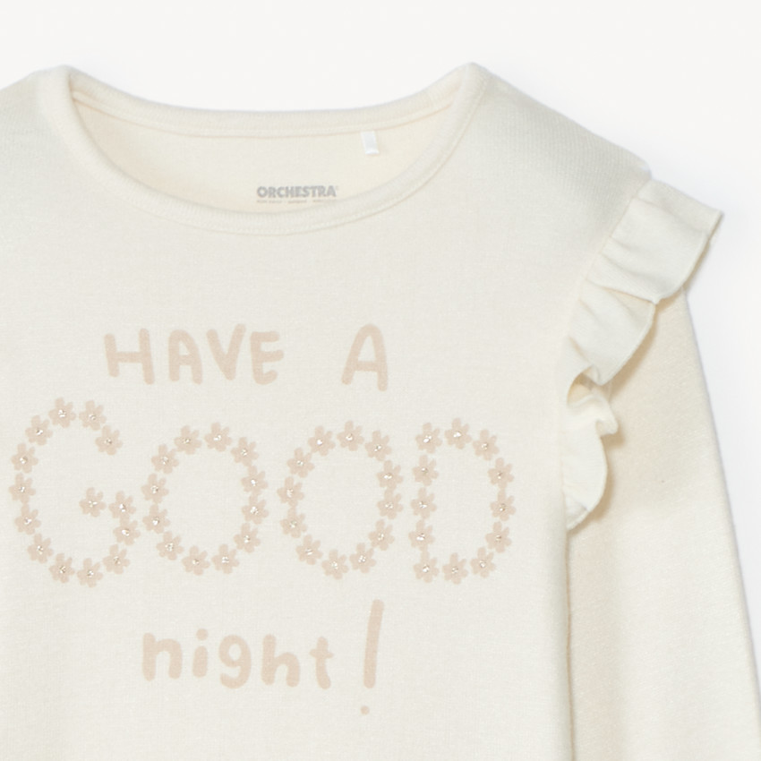 Set pyjama long en coupé-cousu printé pour fille 