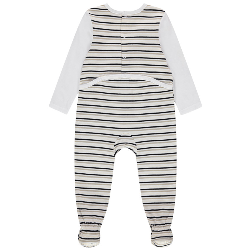 Ριγέ οργανικό φορμάκι  με ανάγλυφο λιοντάρι 