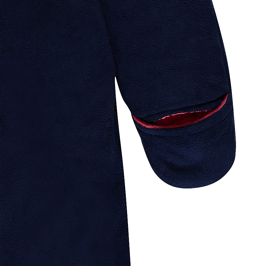 Ολόσωμο μπουφάν από σουετίνα με επένδυση από sherpa και κεντημένες λωρίδες 