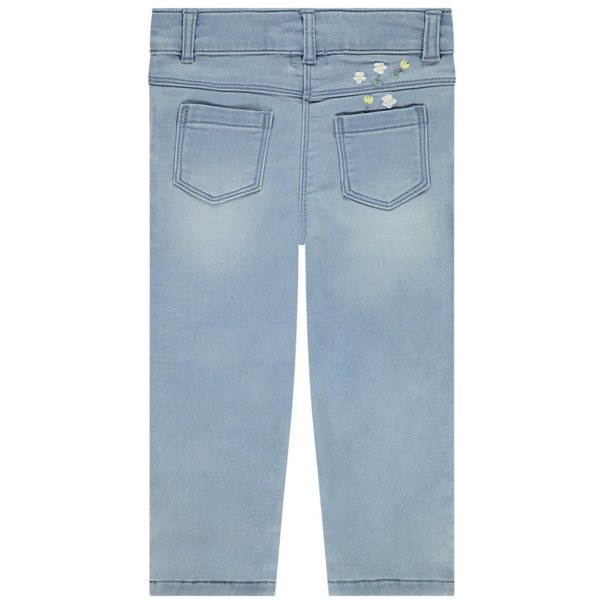 Τζιν εφέ denim με κεντημένες λεπτομέρειες για bebe κορίτσι 