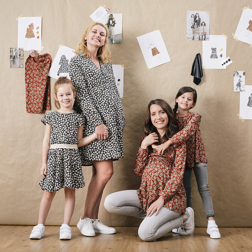 Tunique de grossesse manches longues à imprimé floral all-over 