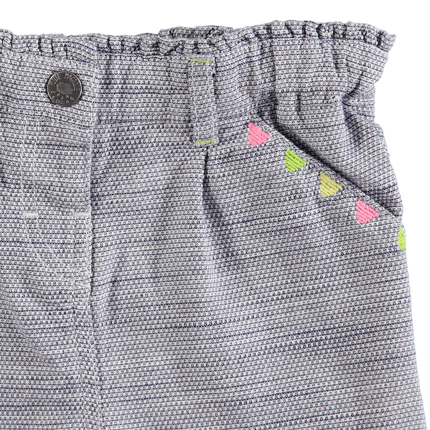 Σορτς βαμβακερό με χρωματιστά κεντημένα μοτίβα 