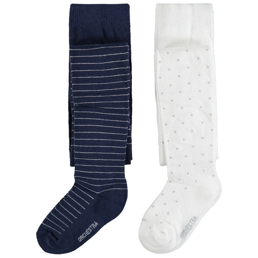 Καλσόν σετ των 2 με φαρδιές ρίγες και πουά  