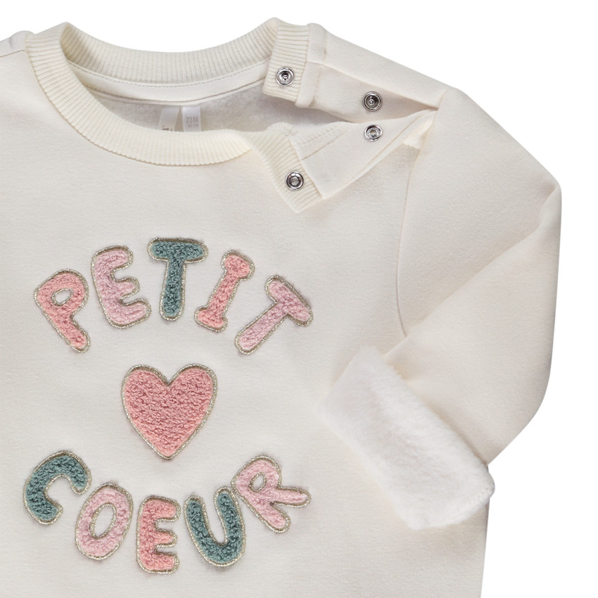 Φούτερ molleton με patchs bouclettes για bebe κορίτσι 