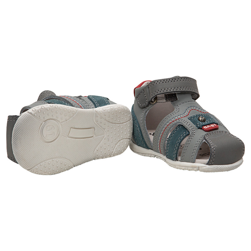 Δερμάτινα πέδιλα με λουράκια σε αντίθεση και σκρατς 