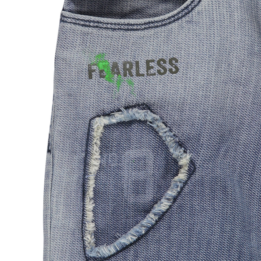 Βερμούδα τζιν με φθαρμένη όψη και αφαιρούμενη ζώνη 