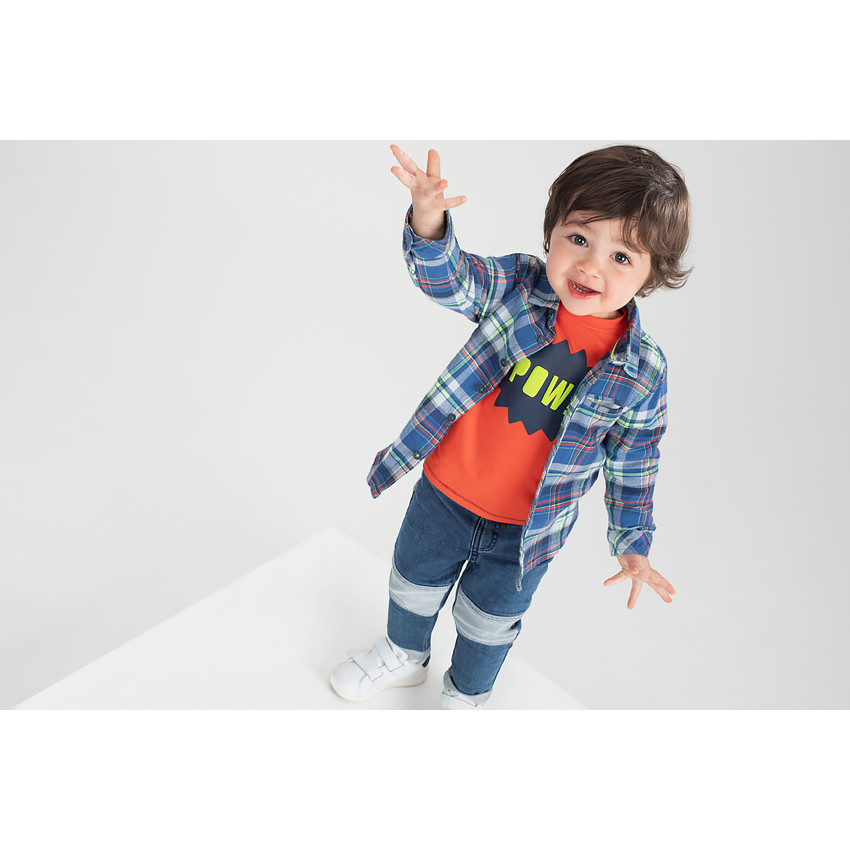 Μακρυμάνικο καρό πουκάμισο από φανέλα 