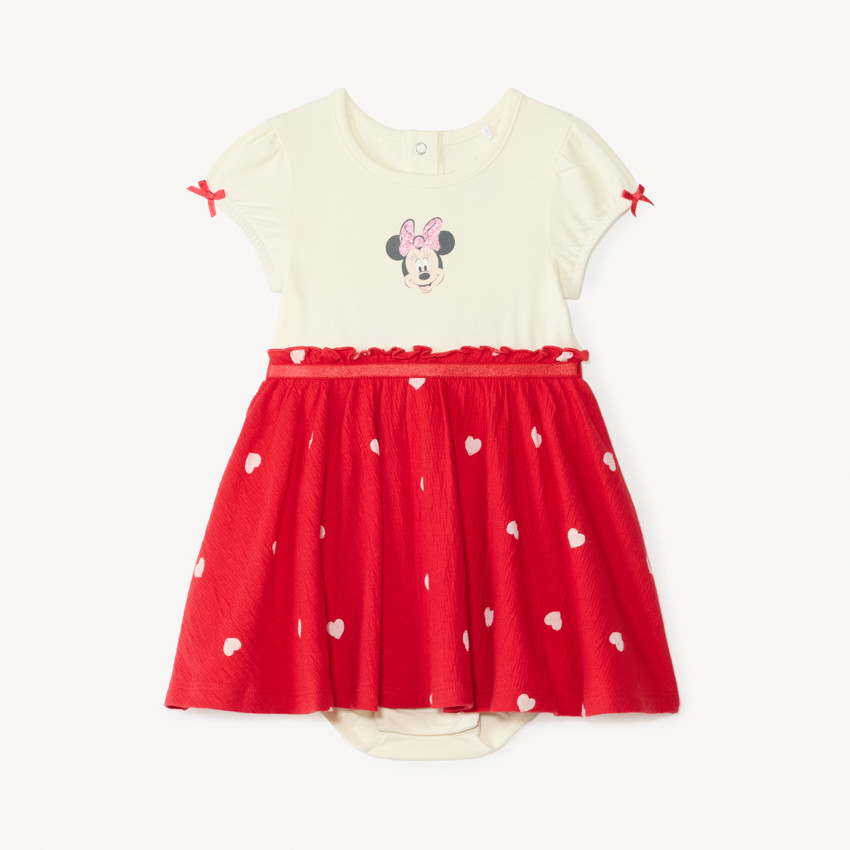 Φόρεμα 2 σε 1 με κοντά μανίκια Minnie Disney για κοριτσάκι. 