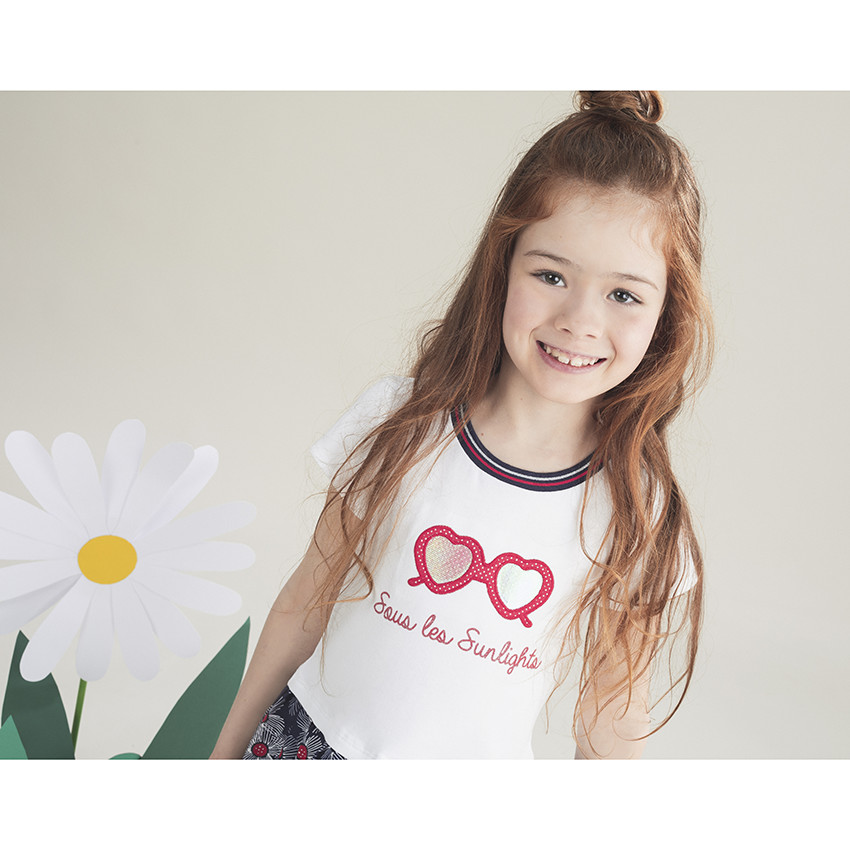 Φόρεμα κοντομάνικο 2 en 1 με εμπριμέ floral 