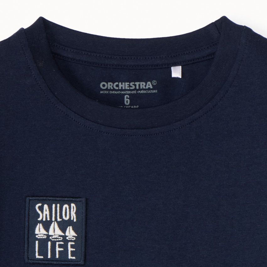 T-shirt κοντομάνικο με σχέδιο καράβι για αγόρι 