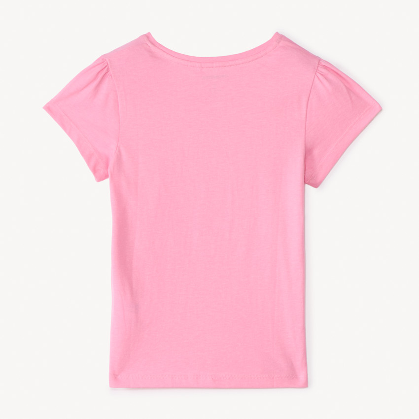 T-shirt με κοντά μανίκια και γυαλιστερό τύπωμα για κορίτσι 