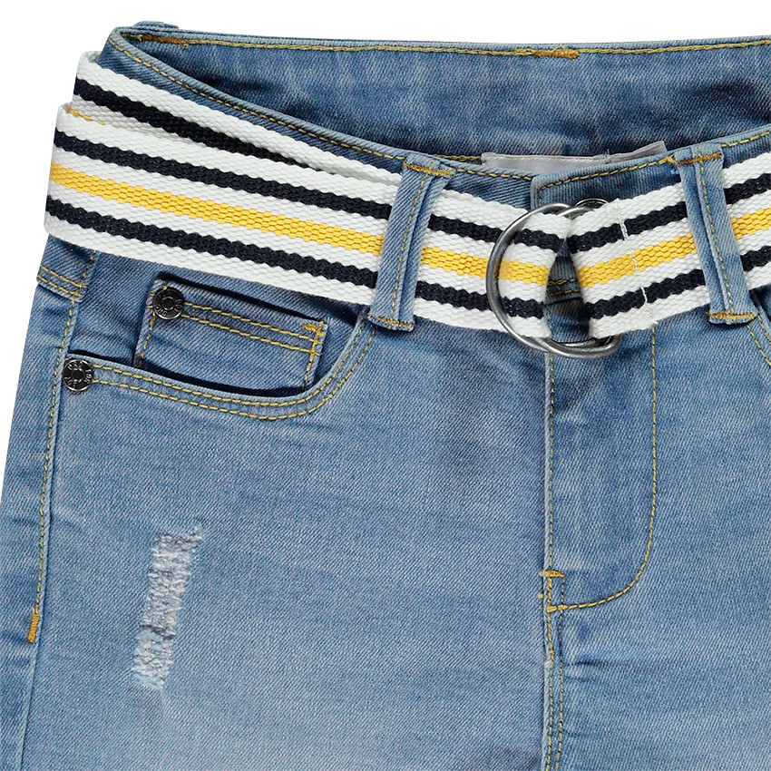 Bermuda en jean délavé avec ceinture pour garçon  Additional Bermuda en jean délavé avec ceinture pour garçon