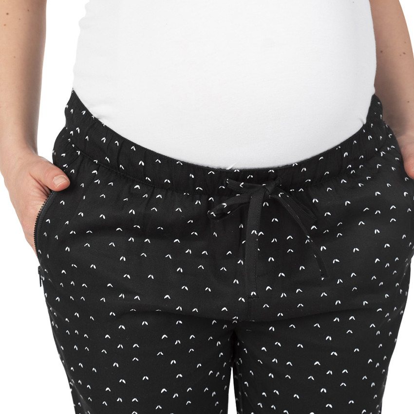 Παντελόνι εγκυμοσύνης με εμπριμέ μοτίβο και τσέπες με φερμουάρ 