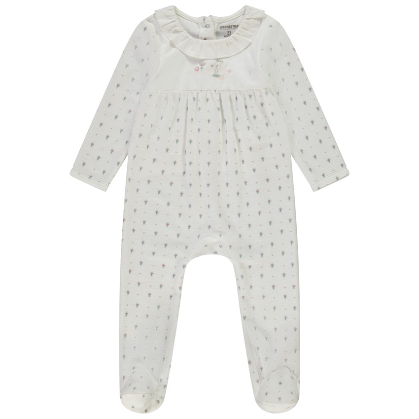 Φορμάκι βελουτέ με σχέδιο floral για bebe κορίτσι 