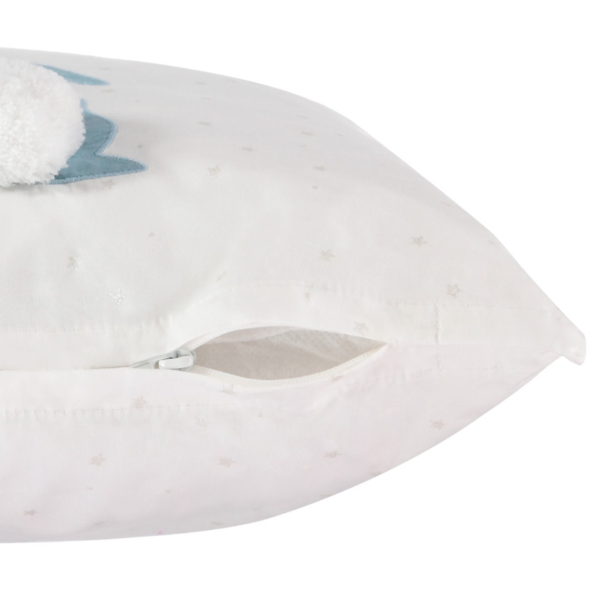 Διακοσμητικό μαξιλάρι με σχέδιο κουνελάκια και πομ πον 