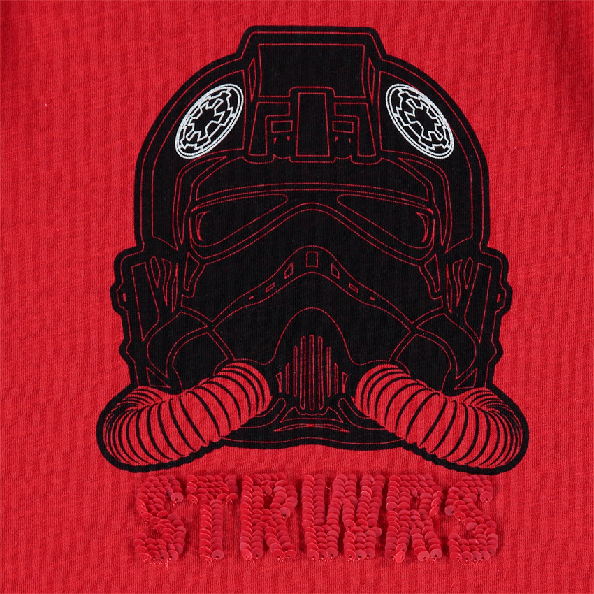 T-shirt manches longues en jersey avec print Stormtrooper Star Wars et sequins Main T-shirt manches longues en jersey avec print Stormtrooper Star Wars et sequins