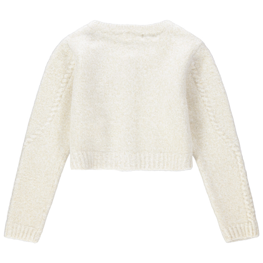 Πλεκτή ζακέτα με γυαλιστερό νήμα για μελανζέ όψη  