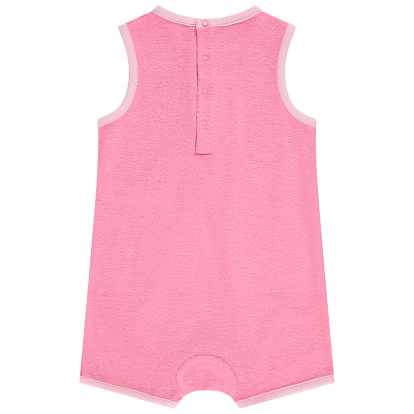 Κοντή φόρμα από σφουγγάρι με κέντημα λουλούδι για bebe κορίτσι 