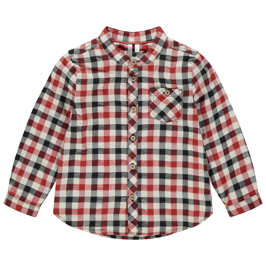 Chemise manches longues à carreaux all-over 