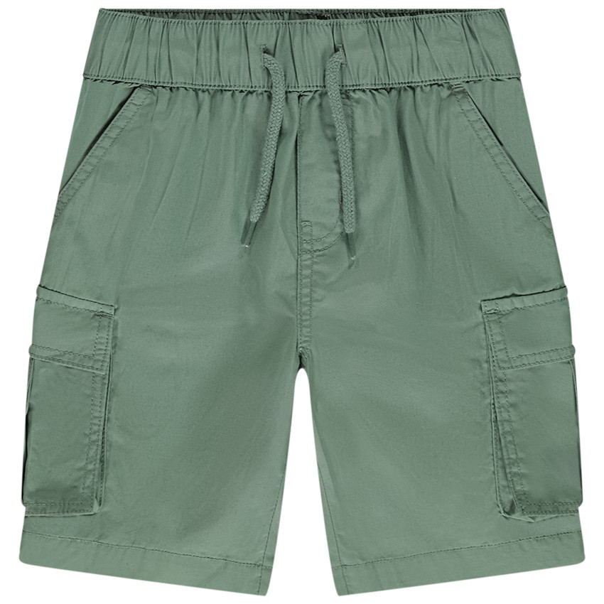 Βερμούδα cargo μονόχρωμη από popeline για αγόρι 