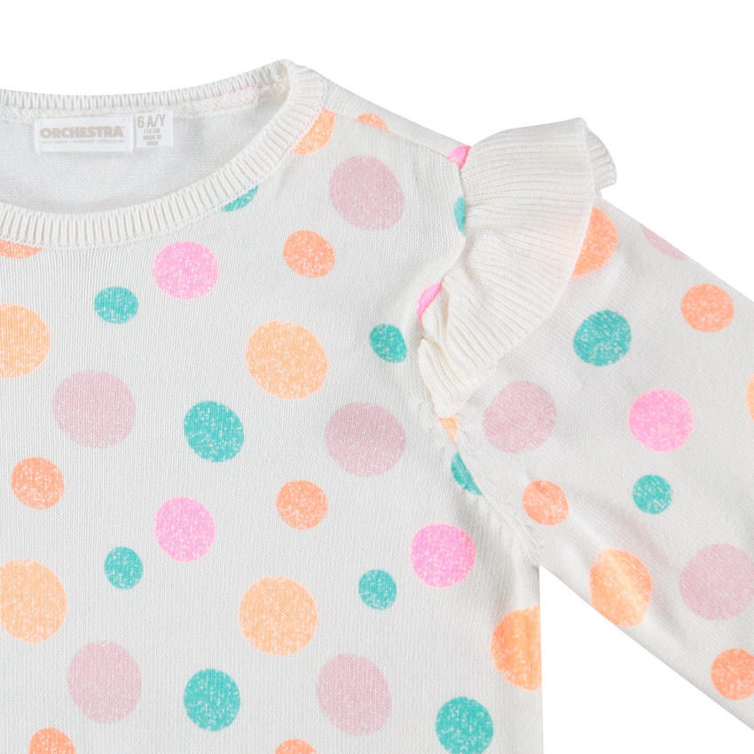 Λεπτό πλεκτό με πολύχρωμα πουά 