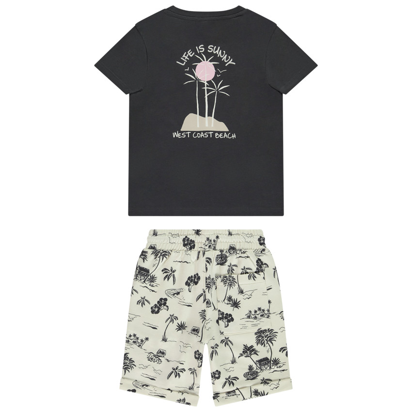 Σετ 2 τμχ. με βερμούδα print tropical για αγόρι 