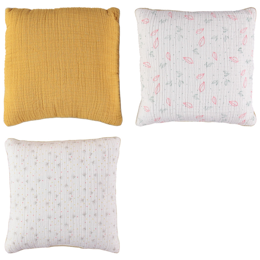 Διακοσμητικό μαξιλάρι από τετράγωνο ύφασμα, μετατρέψιμο σε προστατευτικό για κρεβάτι ή πάρκο 