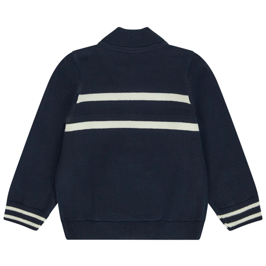 Γιλέτ πλεκτό με γιακά teddy για μωρό αγόρι 