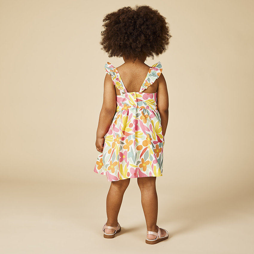 Φόρεμα από voile façonné με floral σχέδιο για bebe κορίτσι 