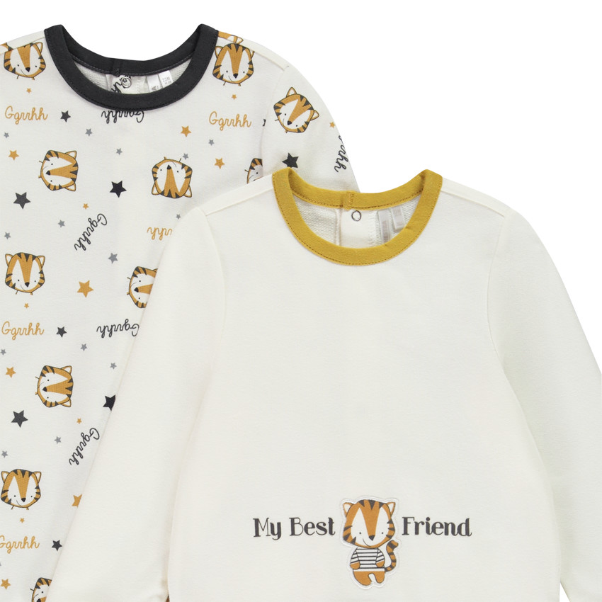 Σετ 2 δορς-μπιέν από πλεκτό με σχέδιο τίγρης για μωρό αγόρι 