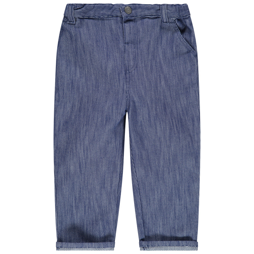 Παντελόνι με μελανζέ όψη σε απόχρωση ντένιμ με τσέπες 