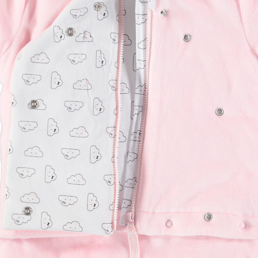 Βελουτέ φόρμα εξόδου με ζέρσεϊ επένδυση και κεντημένο συννεφάκι 