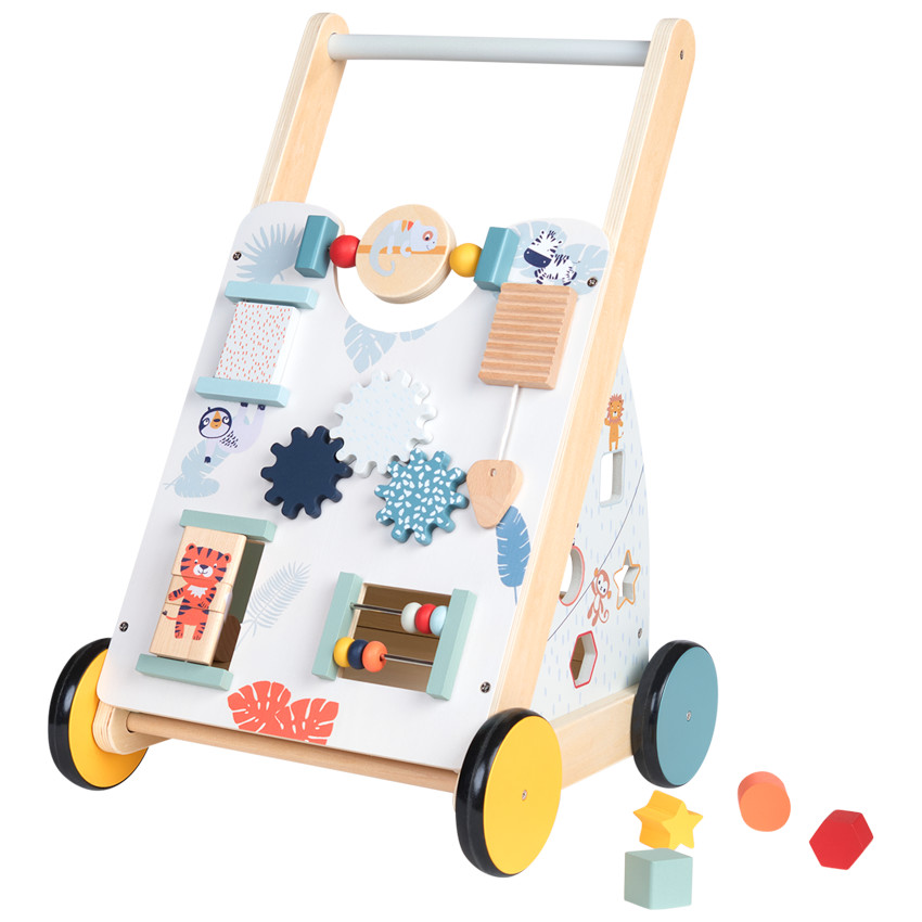 Καρότσι δραστηριοτήτων και βάδισης από ξύλο Happy Wild 