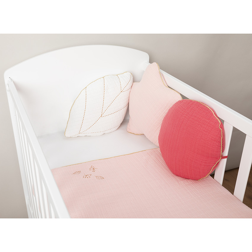 Μαξιλάρι διακοσμητικό στρογγυλό σε ύφασμα tétra, ρυθμιζόμενο σε προστατευτικό κρεβατιού ή πάρκου 