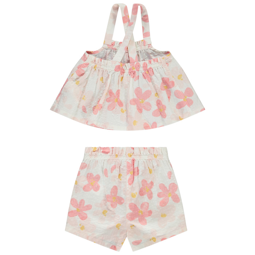 Σετ από seersucker με σχέδιο λουλούδια για bebe κορίτσι 