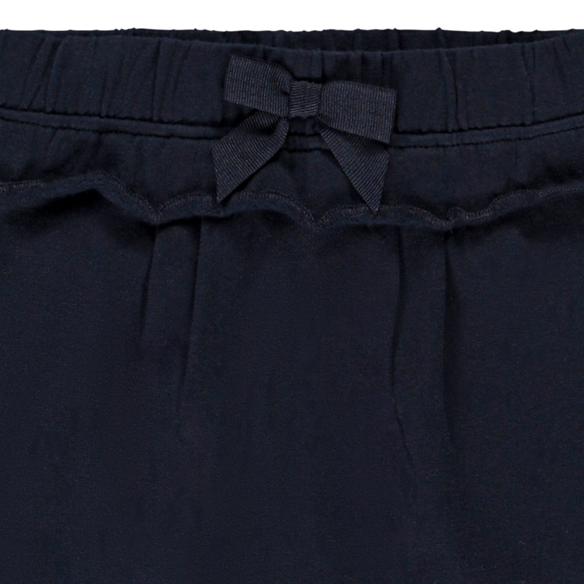 Φόρμα jogging από molleton μονόχρωμο με βολάν για bebe κορίτσι 