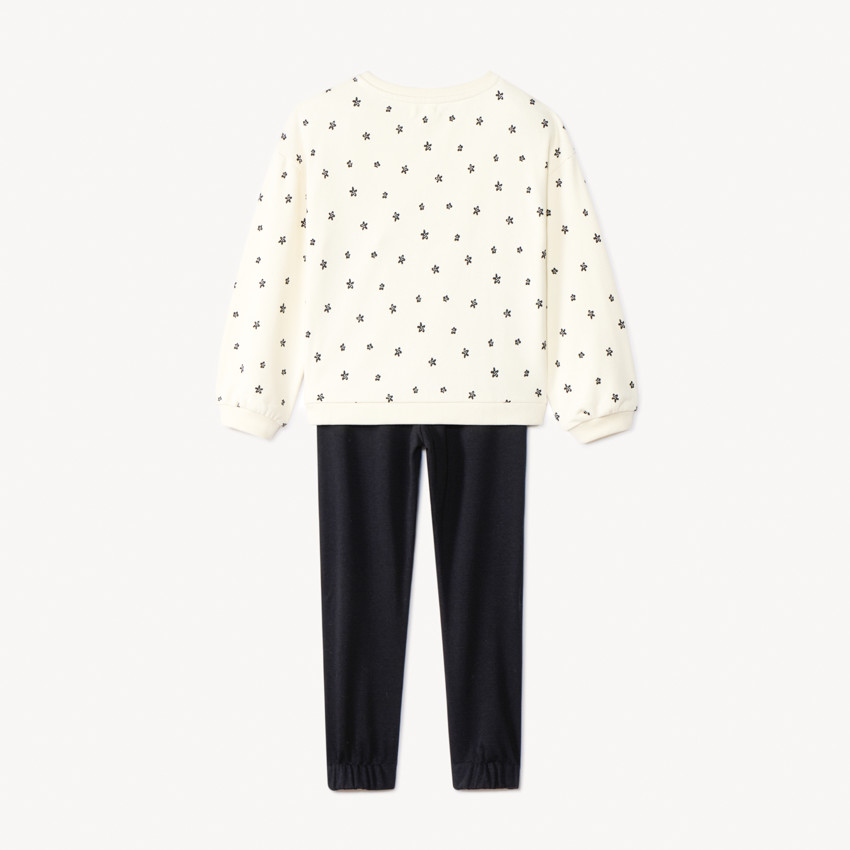 Σετ jogging 2 τμχ. molleton με φλοράλ φούτερ για κορίτσι 