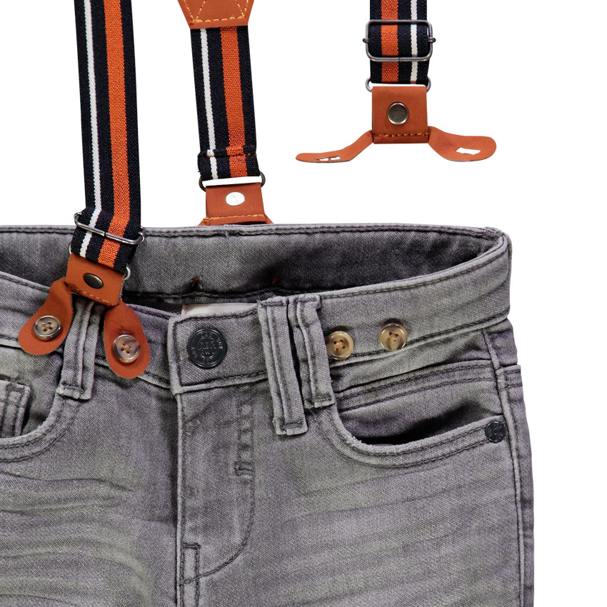 Jean στυλ ξεβαμμένο με τιράντες για αγόρι 