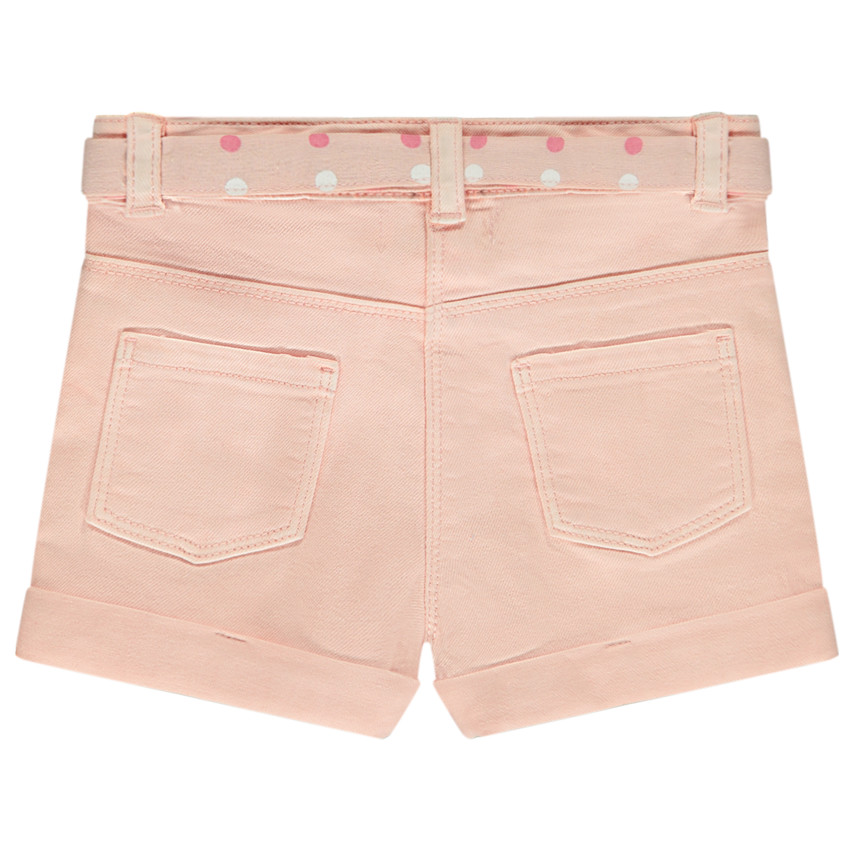 Σορτς jean με ζώνη που δένει και παγιέτες για bebe κορίτσι 
