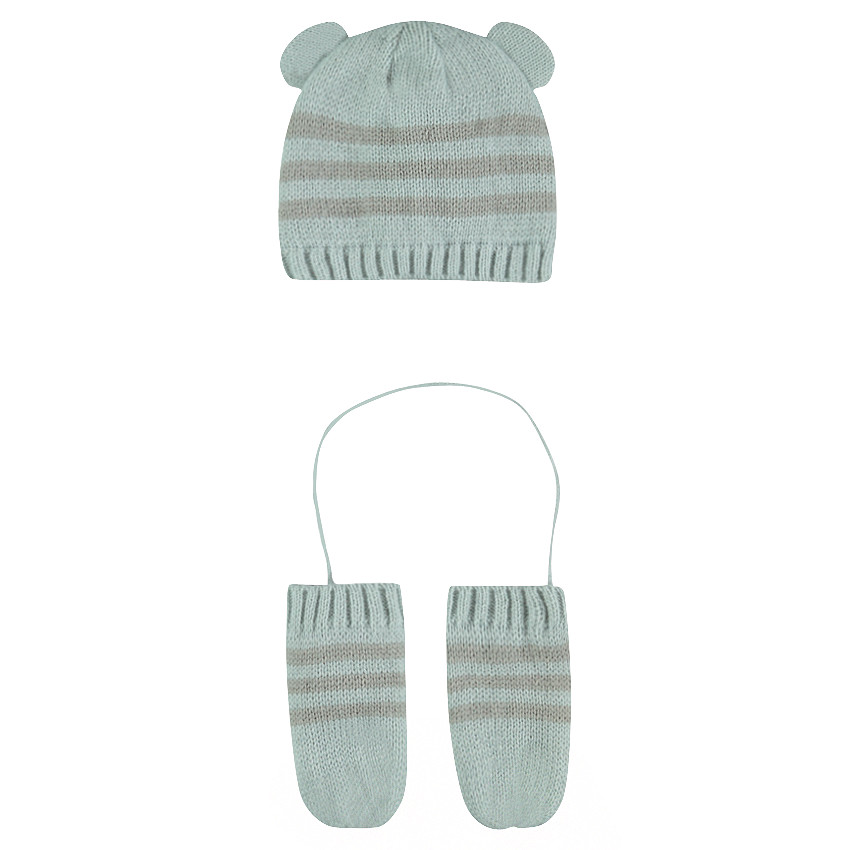 Σύνολο με πλεκτό σκούφο και γαντάκια 