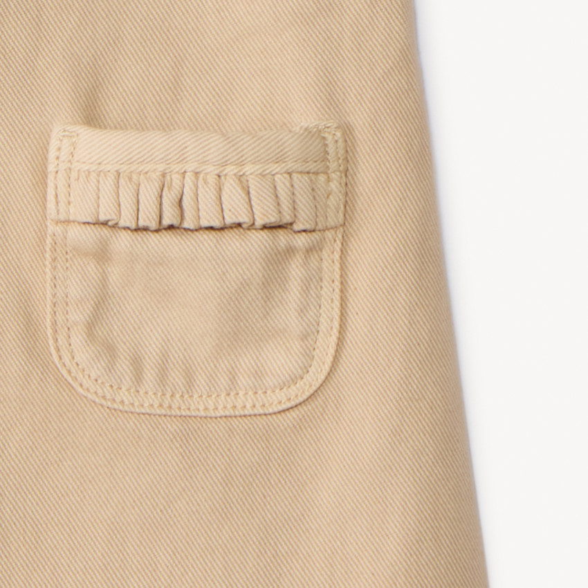 Σαλοπέτα μονόχρωμη από denim με τσέπες για bebe κορίτσι 