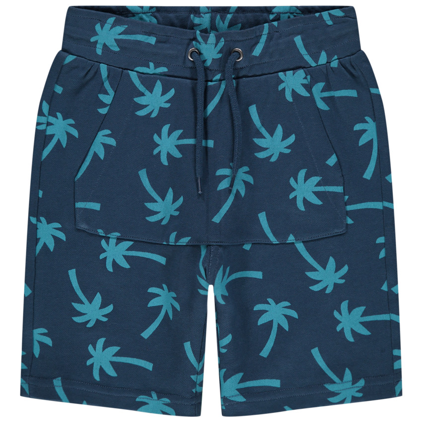 Βερμούδα μπλέ με τύπωμα  